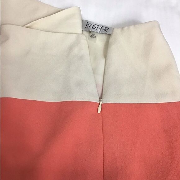 Kasper Color Block A-Line Suiting Knee Skirt Sz 12 - Picture 7 of 9